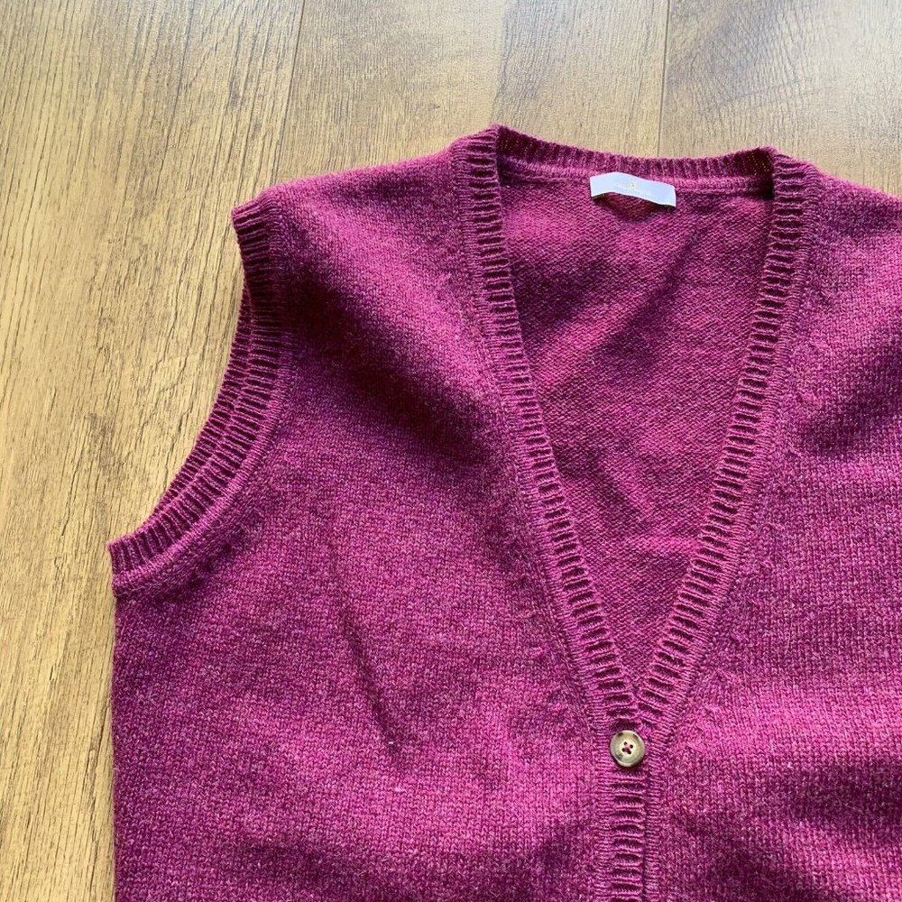 Munrospun Tank Top Knitted Waistcoat Size Medium Pink Sweater Vest WOOL - Picture 9 of 9
